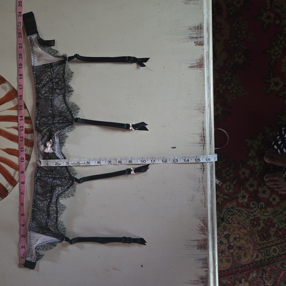 Victoria's Secret Black And Pink Lace Garter Belt - Picture 11 of 14